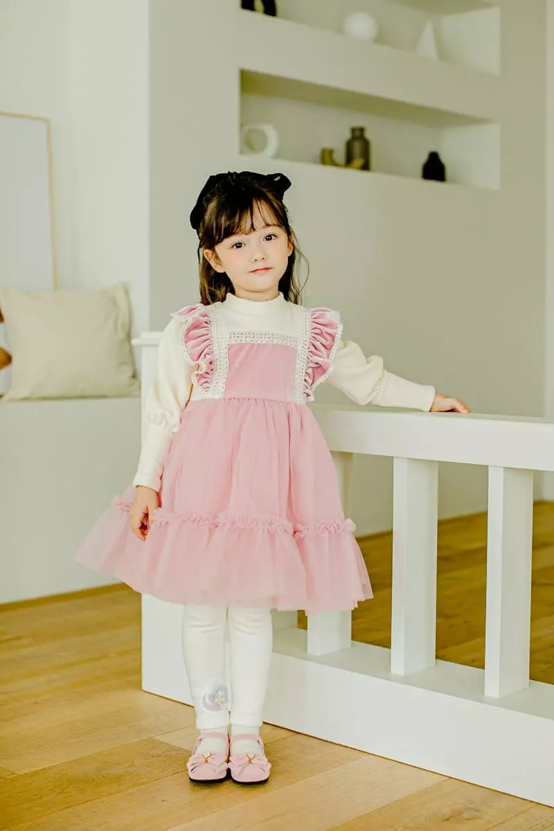 Pudding - Korean Children Fashion - #designkidswear - Velvet One-piece - 2