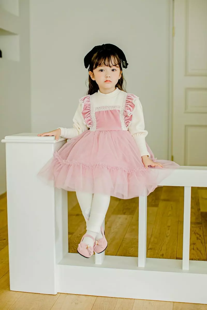 Pudding - Korean Children Fashion - #discoveringself - Velvet One-piece - 4
