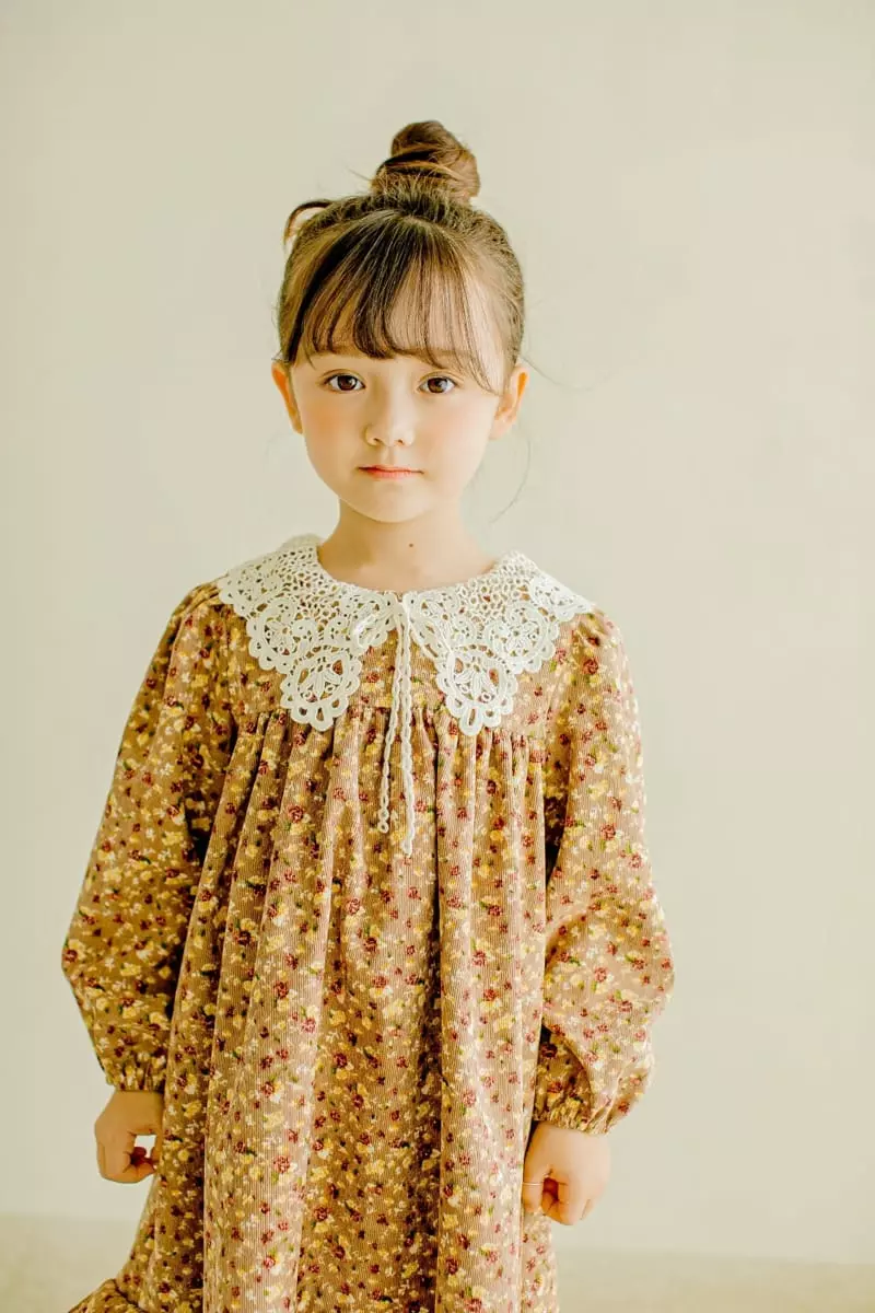 Pudding - Korean Children Fashion - #kidsstore - Big Collar One-piece - 10