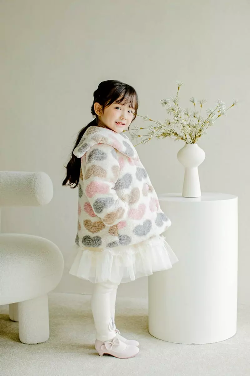 Pudding - Korean Children Fashion - #kidsstore - Heart Coat - 2