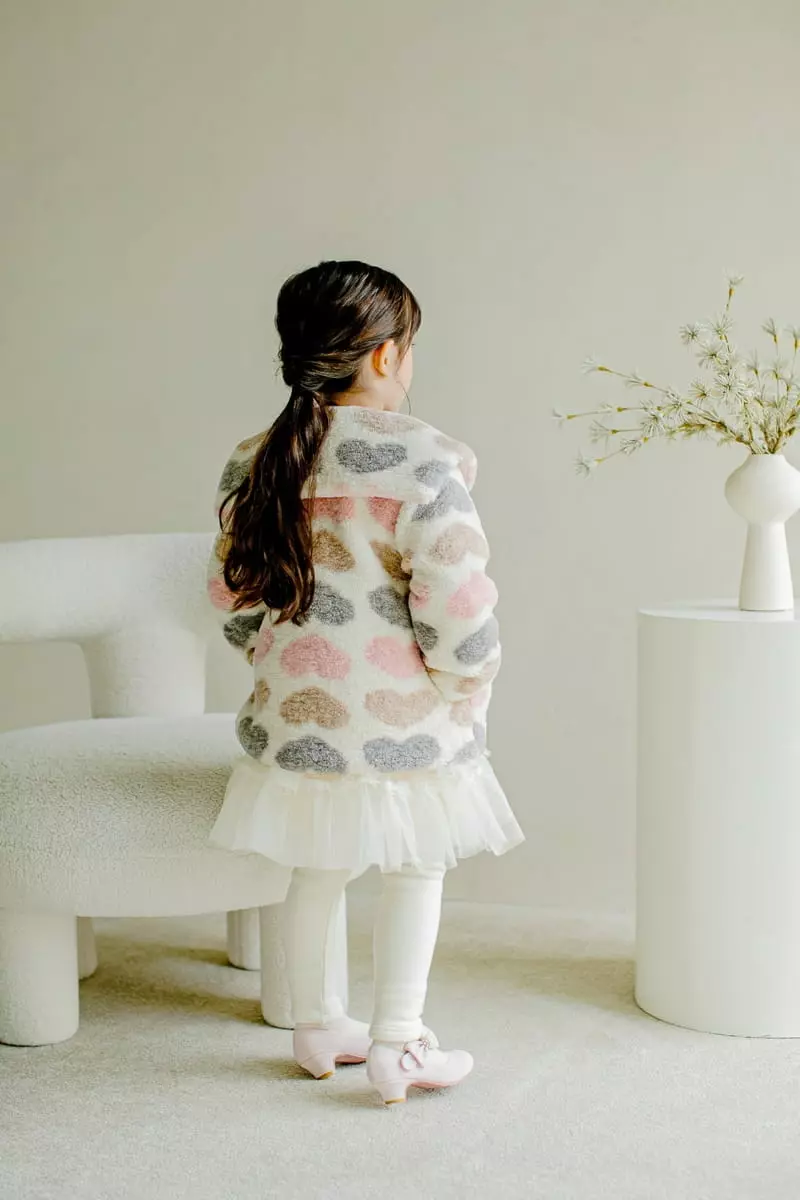 Pudding - Korean Children Fashion - #kidzfashiontrend - Heart Coat - 3