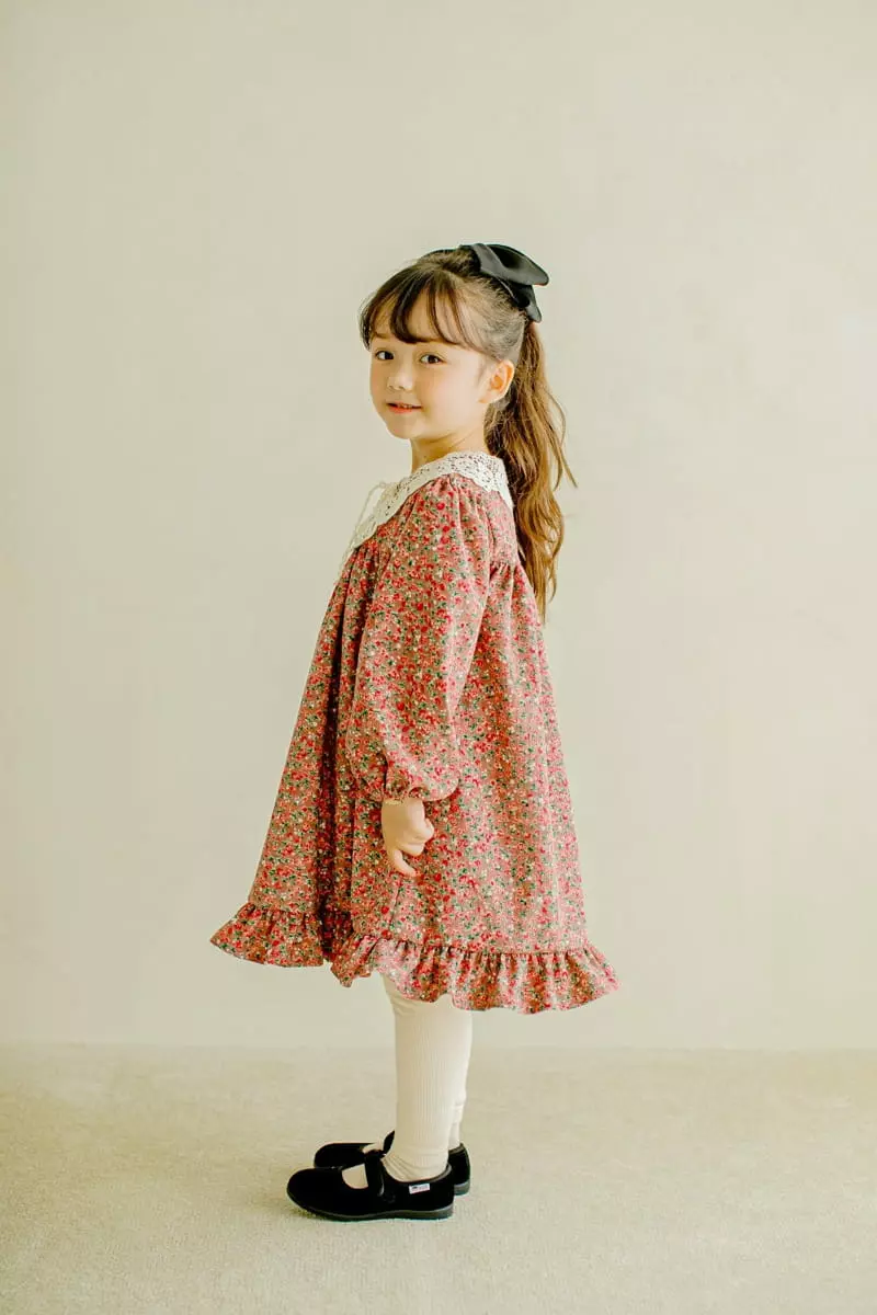 Pudding - Korean Children Fashion - #stylishchildhood - Big Collar One-piece - 3