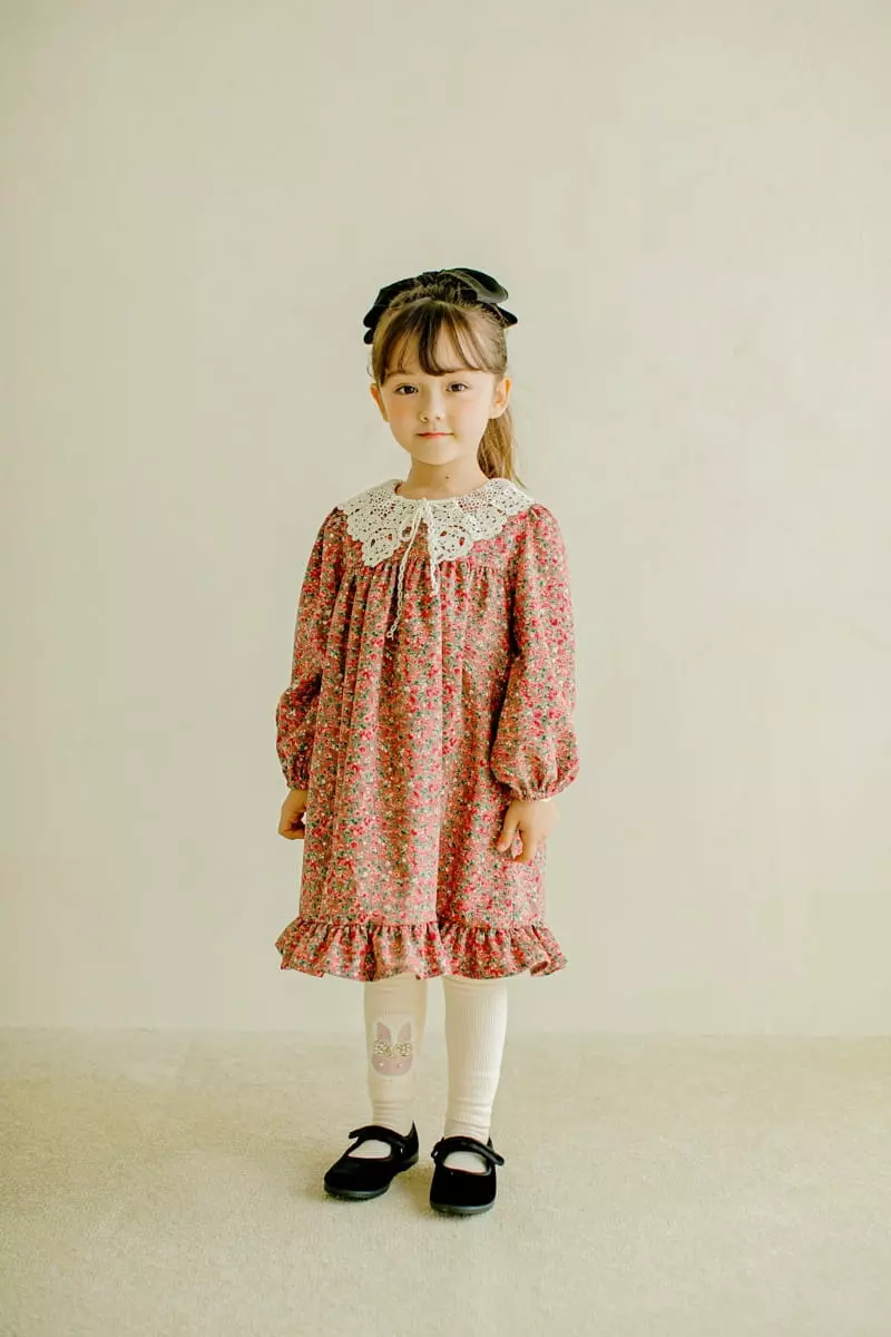 Pudding - Korean Children Fashion - #toddlerclothing - Big Collar One-piece - 2