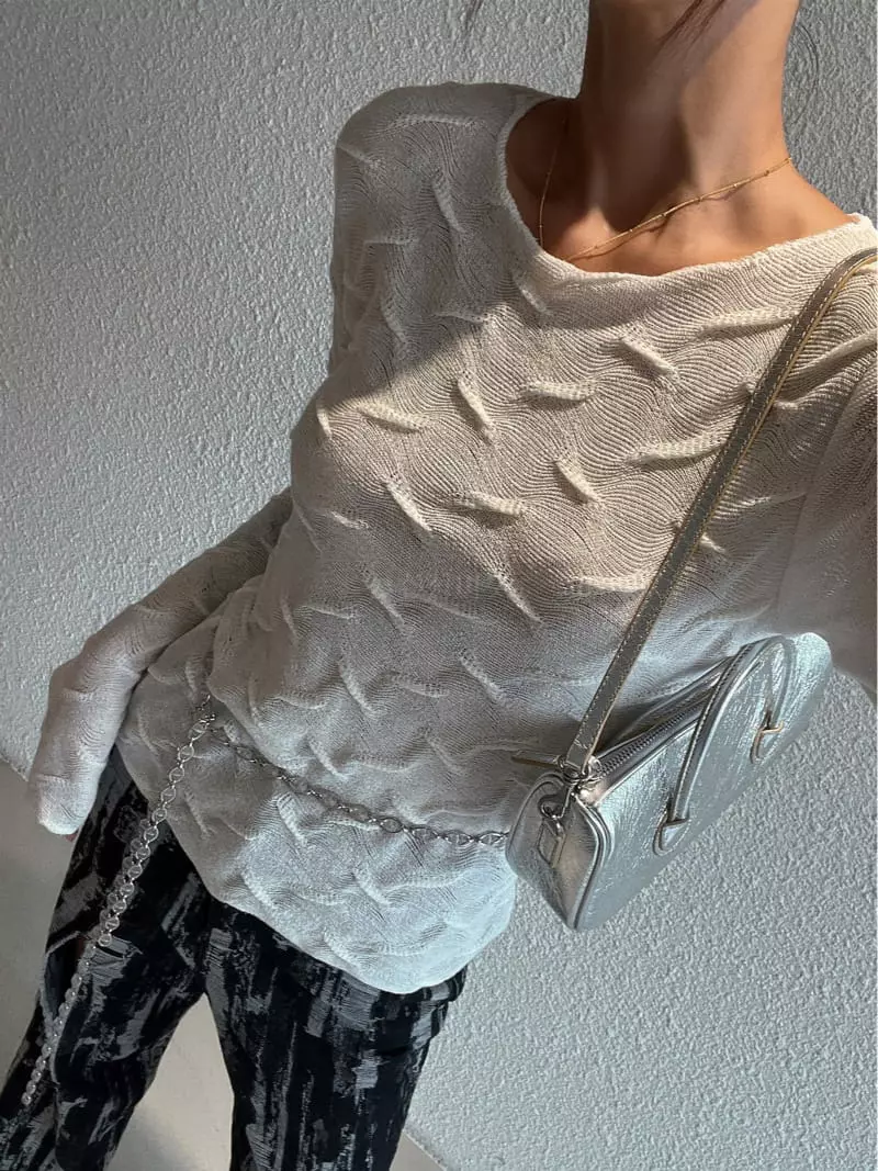 Remood - Korean Women Fashion - #momslook - Glow Knit Tee - 2