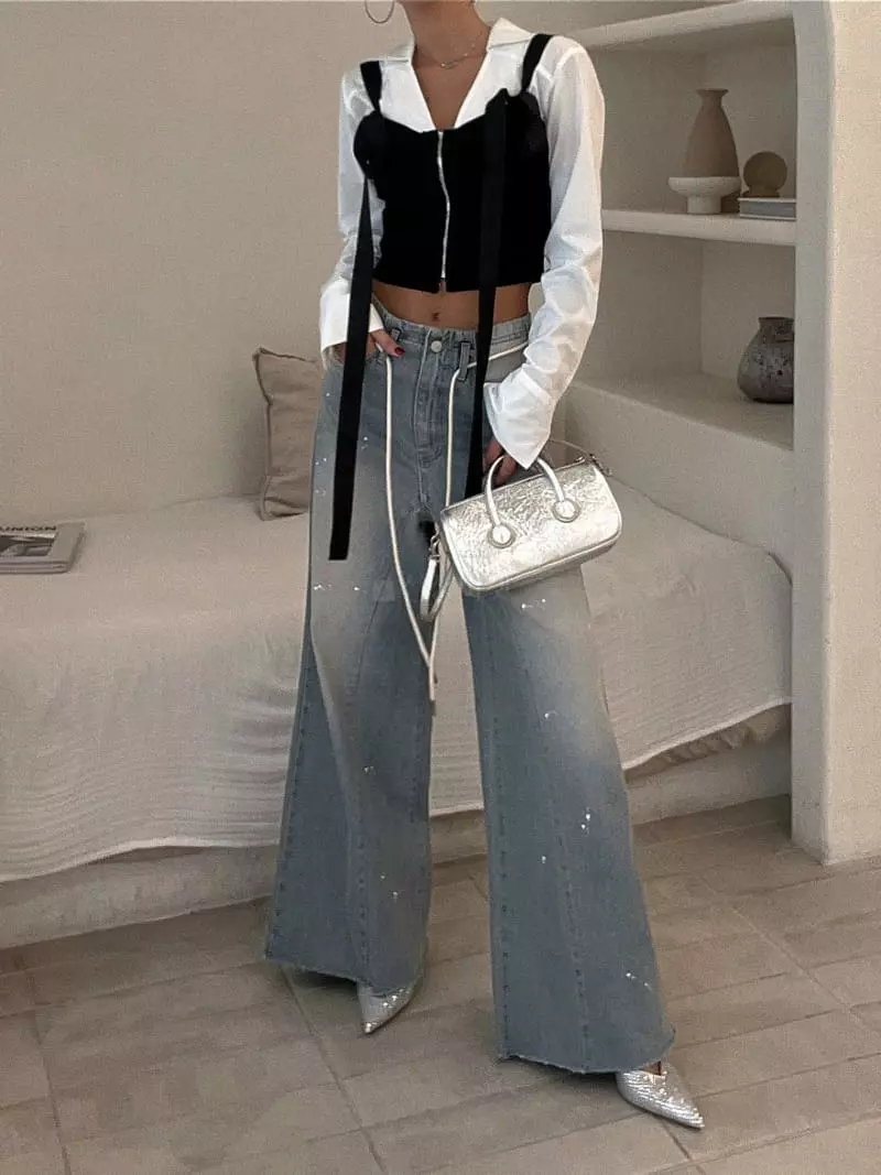 Remood - Korean Women Fashion - #momslook - Roof Jeans - 2