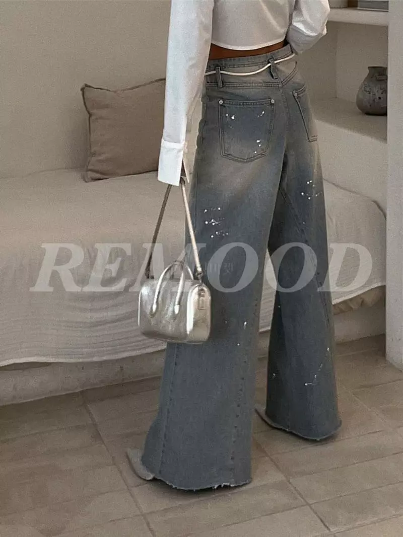 Remood - Korean Women Fashion - #momslook - Roof Jeans - 4