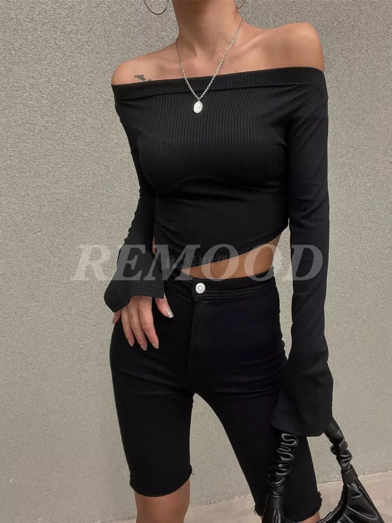 Remood - Korean Women Fashion - #momslook - Maran Crop Tee - 2