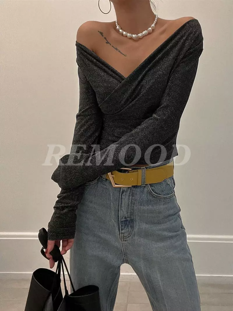 Remood - Korean Women Fashion - #restrostyle - Metal Glow Tee - 6