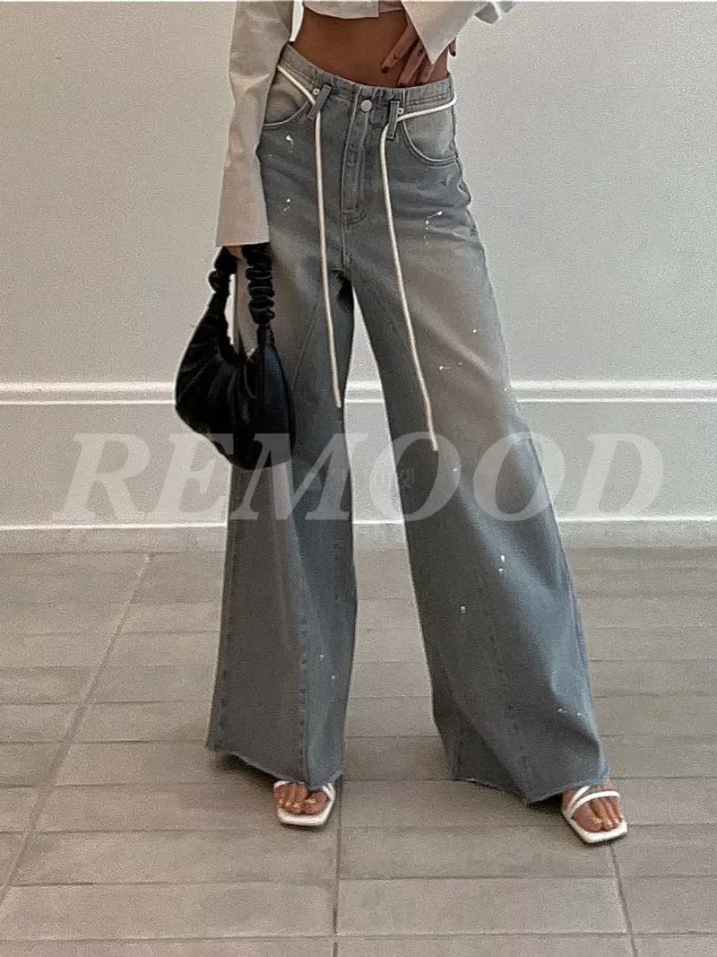 Remood - Korean Women Fashion - #vintageinspired - Roof Jeans - 6