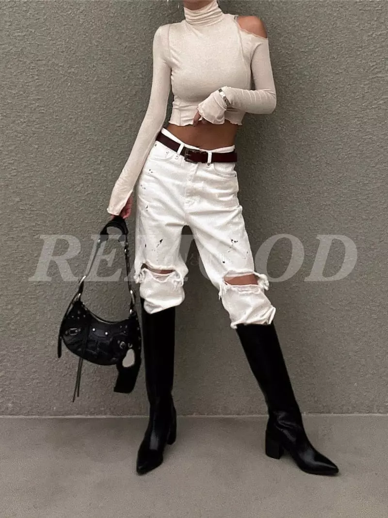 Remood - Korean Women Fashion - #womensfashion - Shoulder Tee - 4