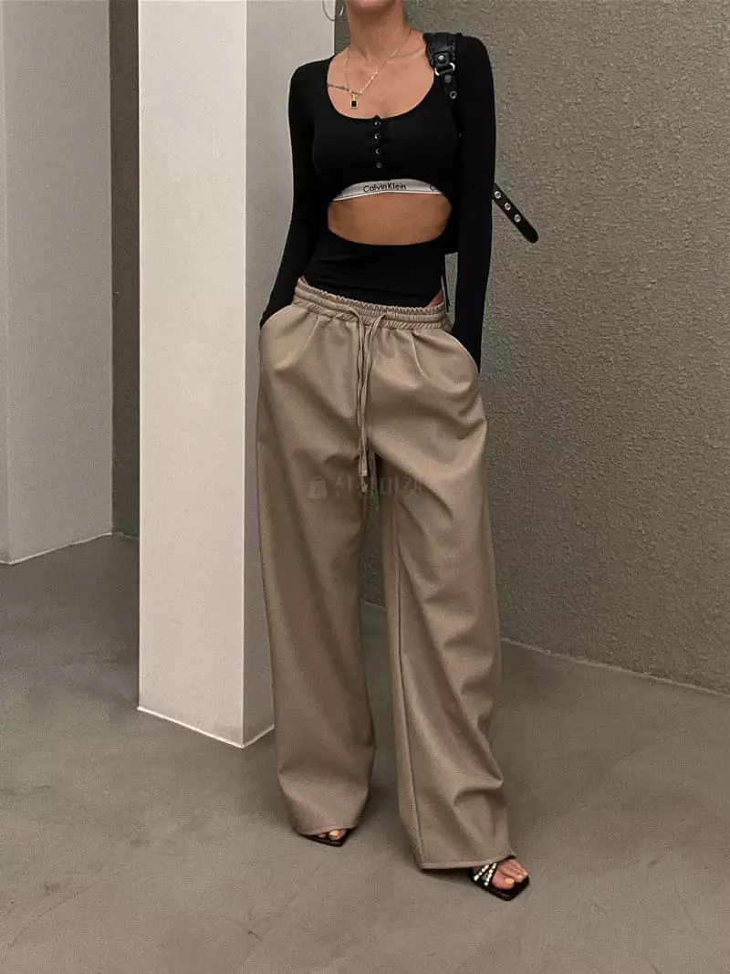 Remood - Korean Women Fashion - #womensfashion - Pintuck Leather Pants
