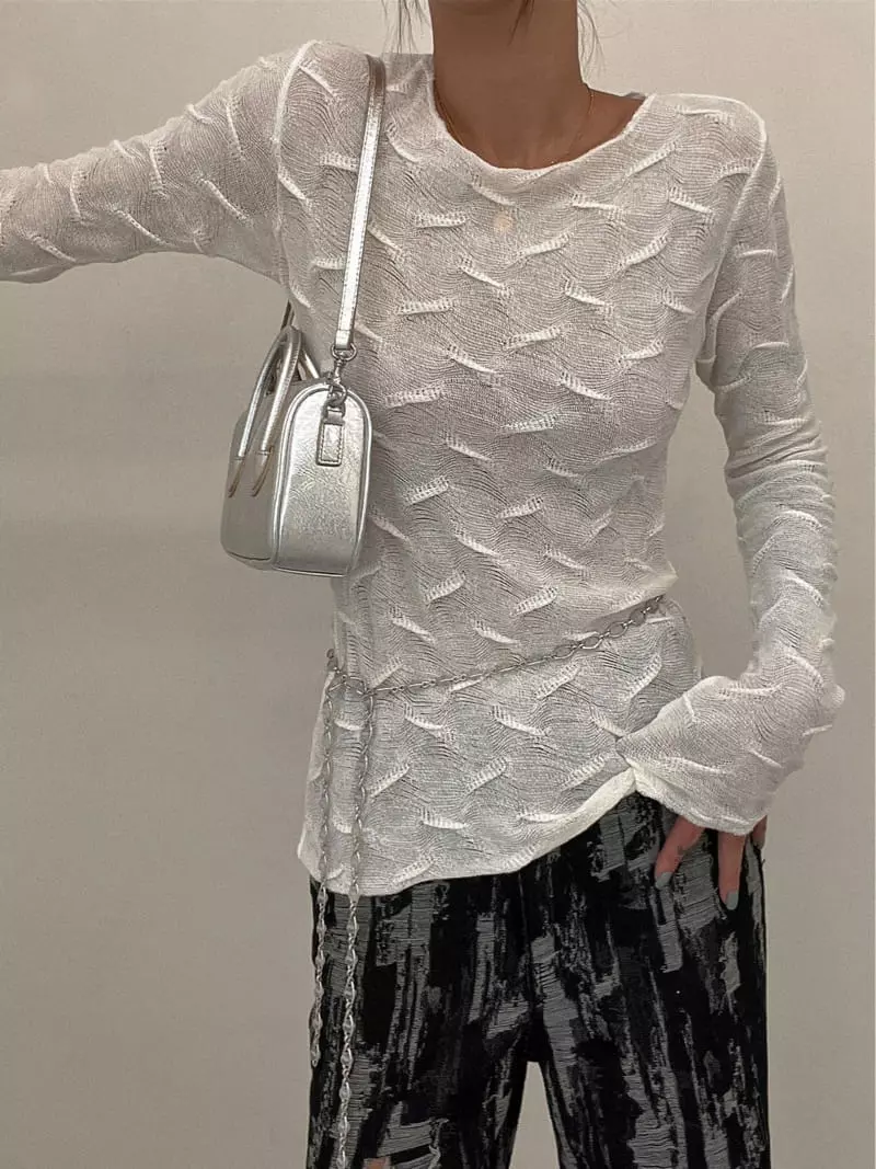 Remood - Korean Women Fashion - #womensfashion - Glow Knit Tee - 3