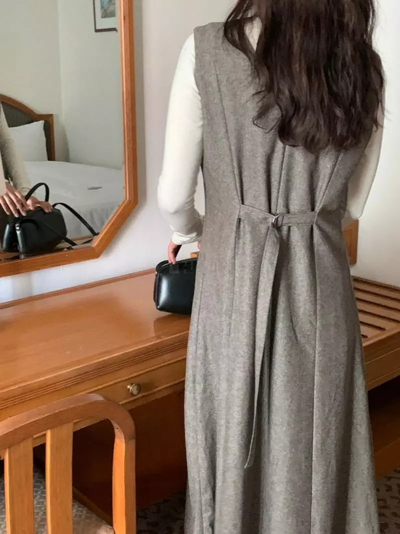 Renouveau - Korean Women Fashion - #momslook - Herringbone One-piece - 2