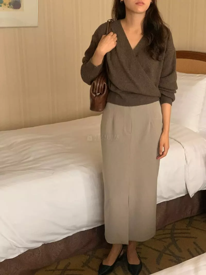 Renouveau - Korean Women Fashion - #momslook - Twill Skirt - 7