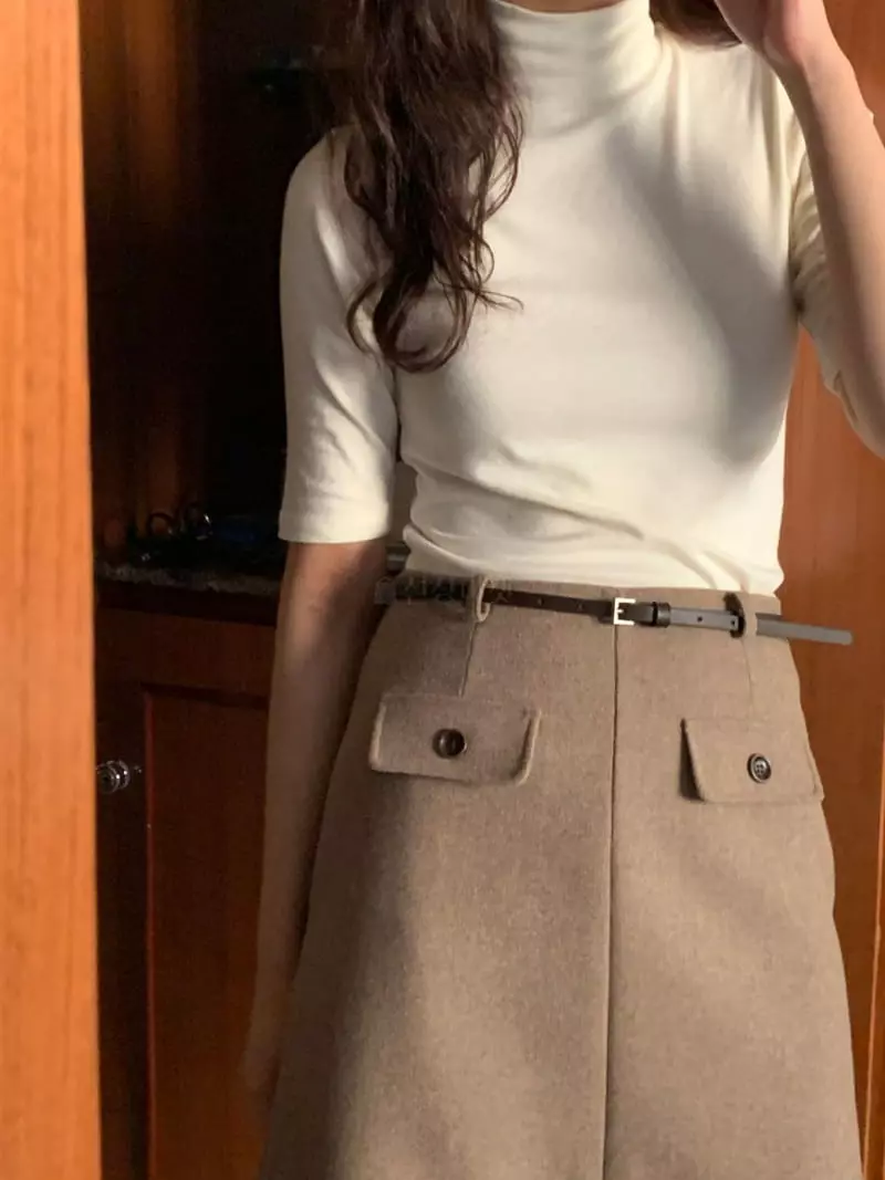 Renouveau - Korean Women Fashion - #momslook - Angora Turtleneck Tee - 12
