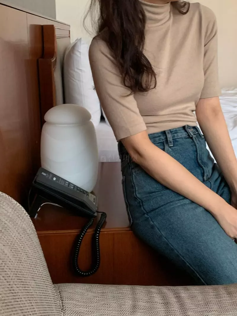 Renouveau - Korean Women Fashion - #momslook - Angora Turtleneck Tee - 8