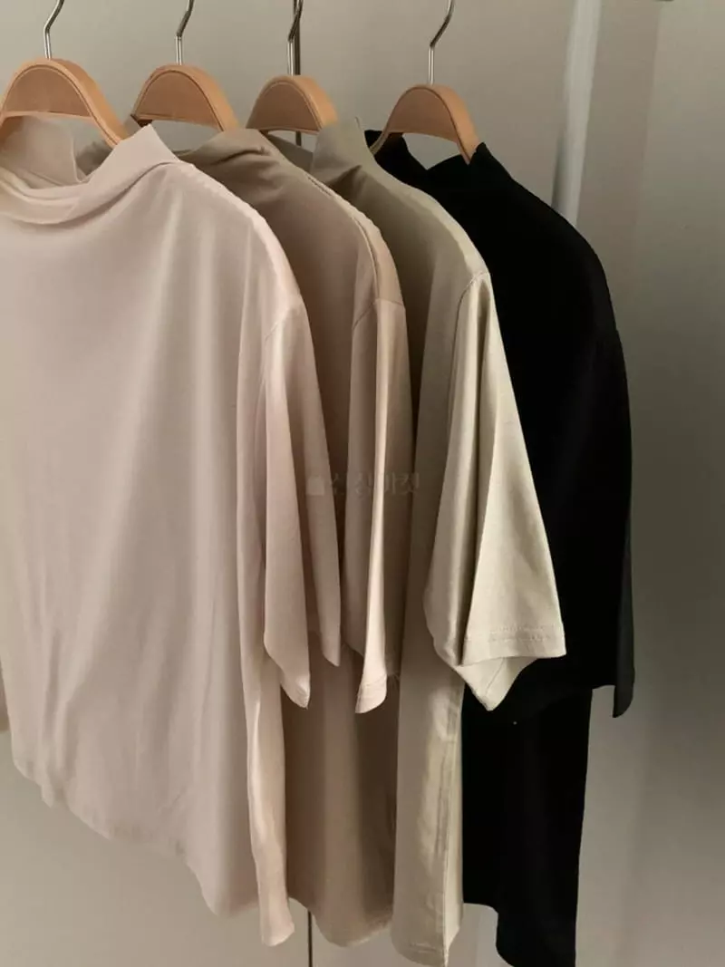 Renouveau - Korean Women Fashion - #momslook - Silet High Neck Tee - 11