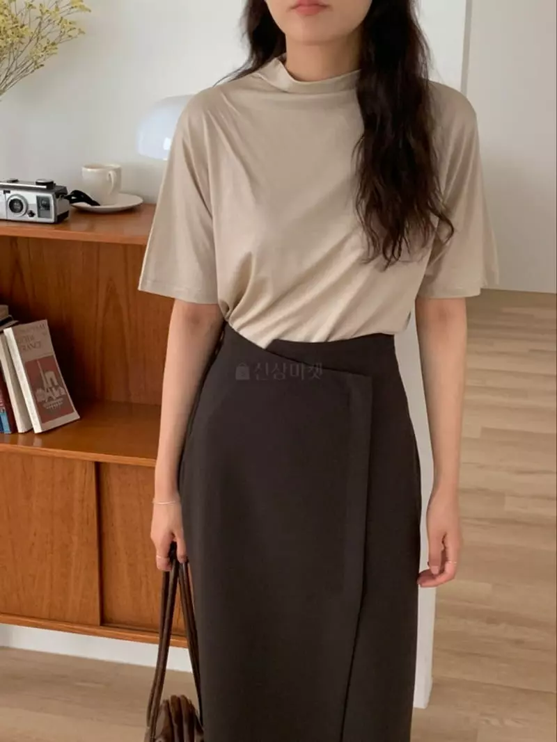 Renouveau - Korean Women Fashion - #momslook - Silet High Neck Tee - 3