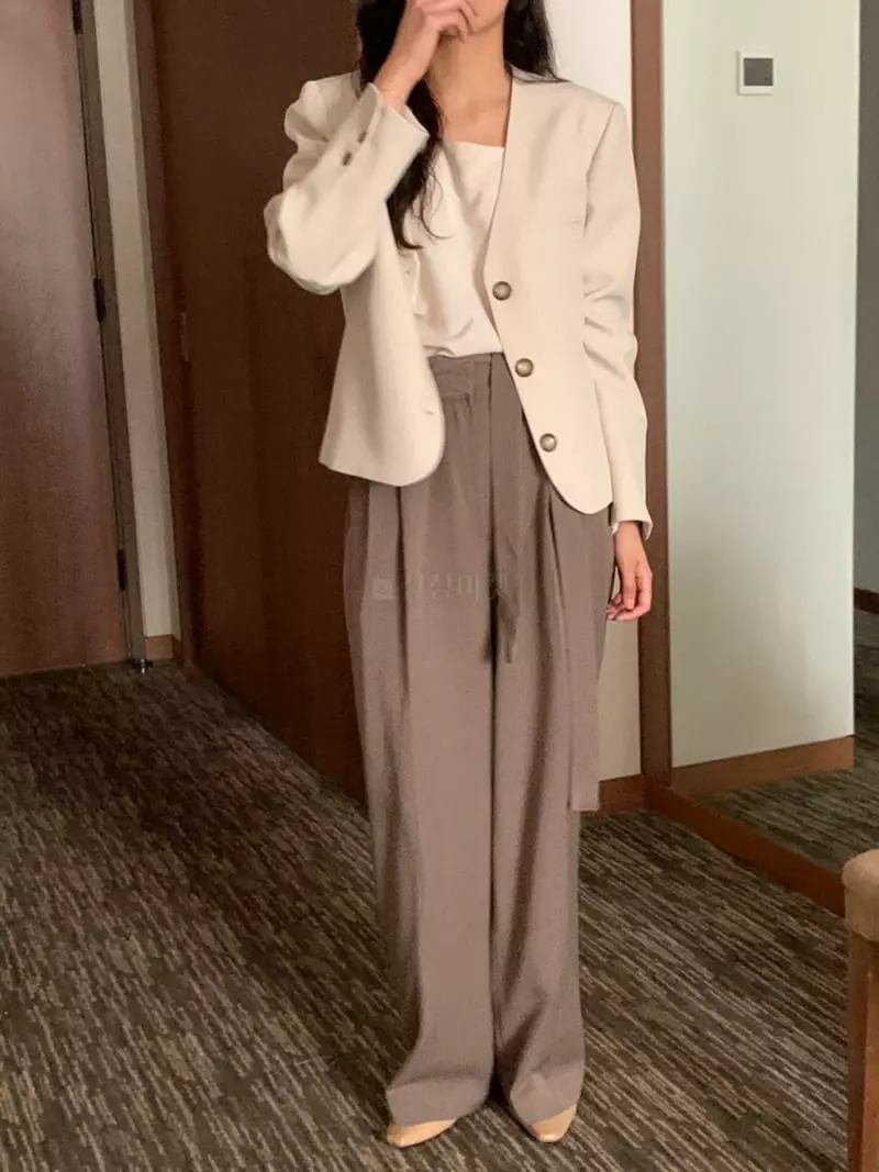 Renouveau - Korean Women Fashion - #momslook - Belt Pants - 2