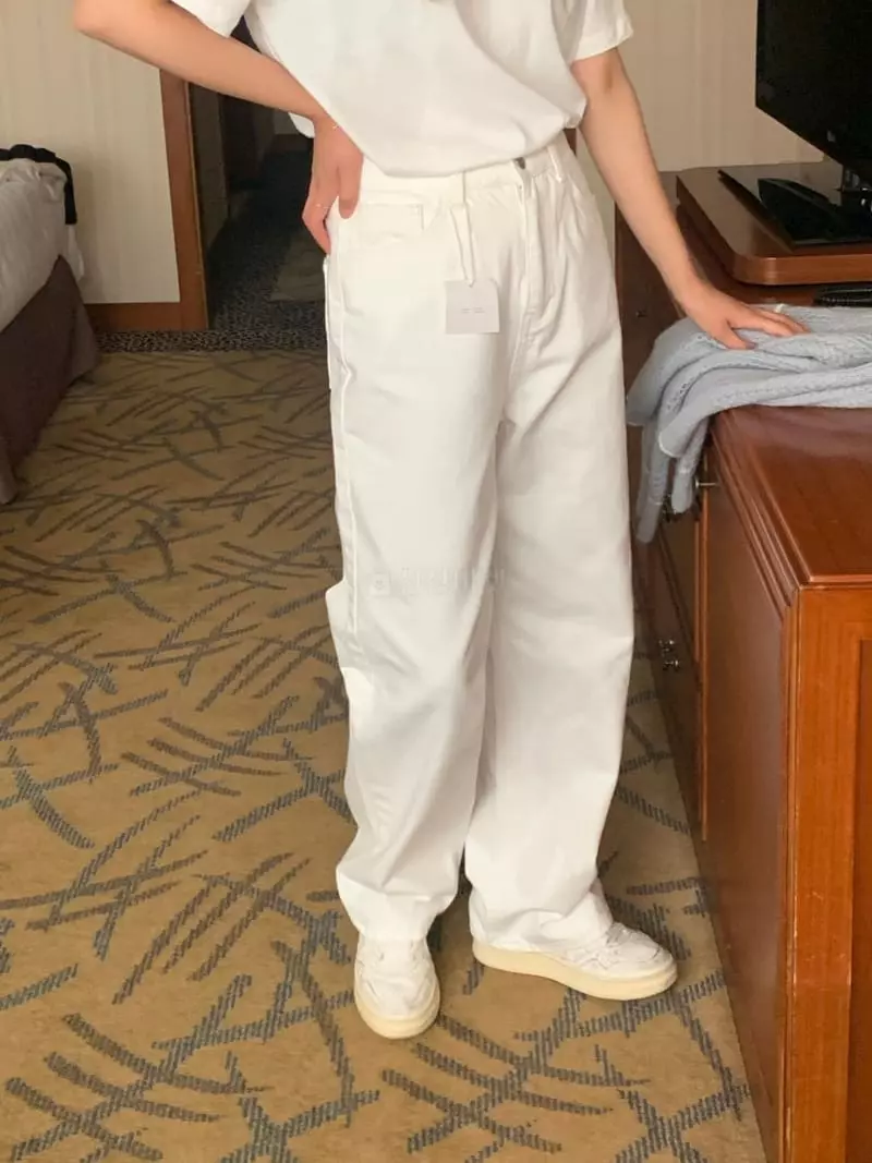 Renouveau - Korean Women Fashion - #momslook - Cream Jeans - 12