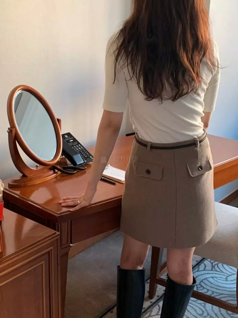 Renouveau - Korean Women Fashion - #pursuepretty - Pocket Midi Skirt - 5