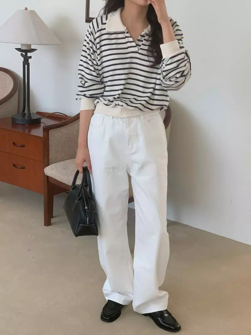 Renouveau - Korean Women Fashion - #thatsdarling - Cream Jeans - 6