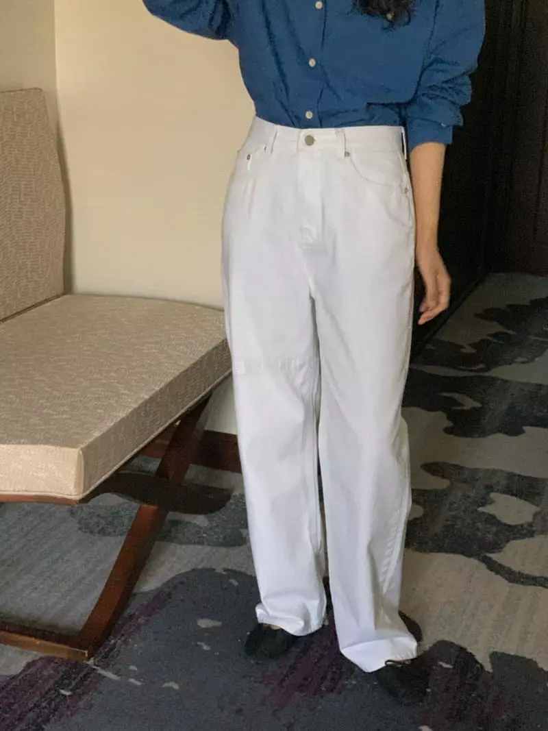Renouveau - Korean Women Fashion - #thelittlethings - Cream Jeans - 7
