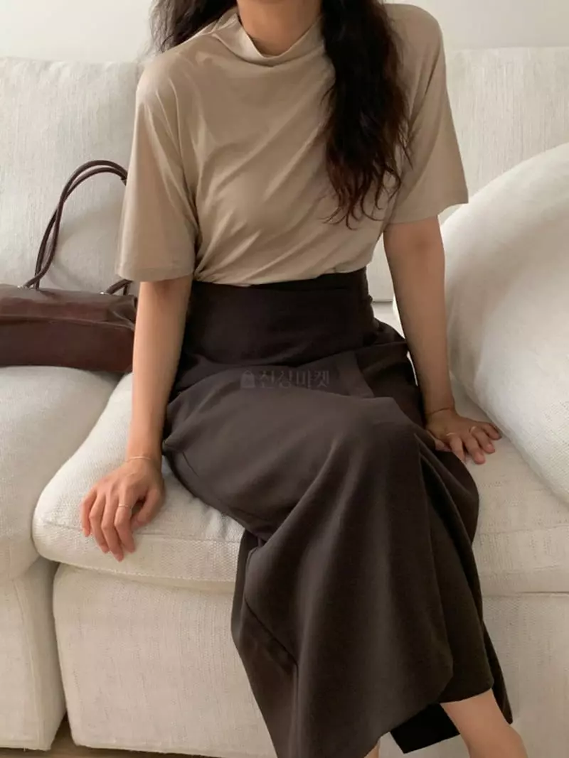 Renouveau - Korean Women Fashion - #womensfashion - Silet High Neck Tee - 10