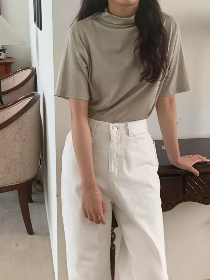 Renouveau - Korean Women Fashion - #womensfashion - Silet High Neck Tee - 2