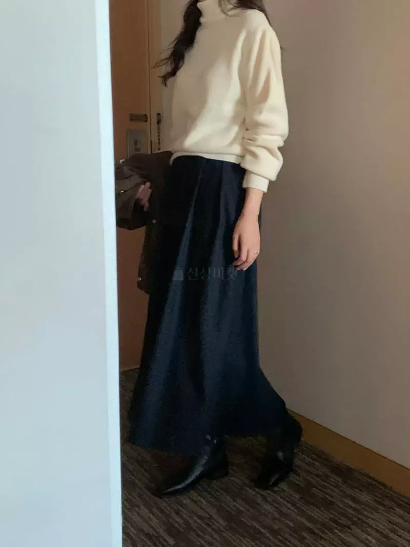 Renouveau - Korean Women Fashion - #womensfashion - Cash Turtleneck Puff Knit Tee - 10