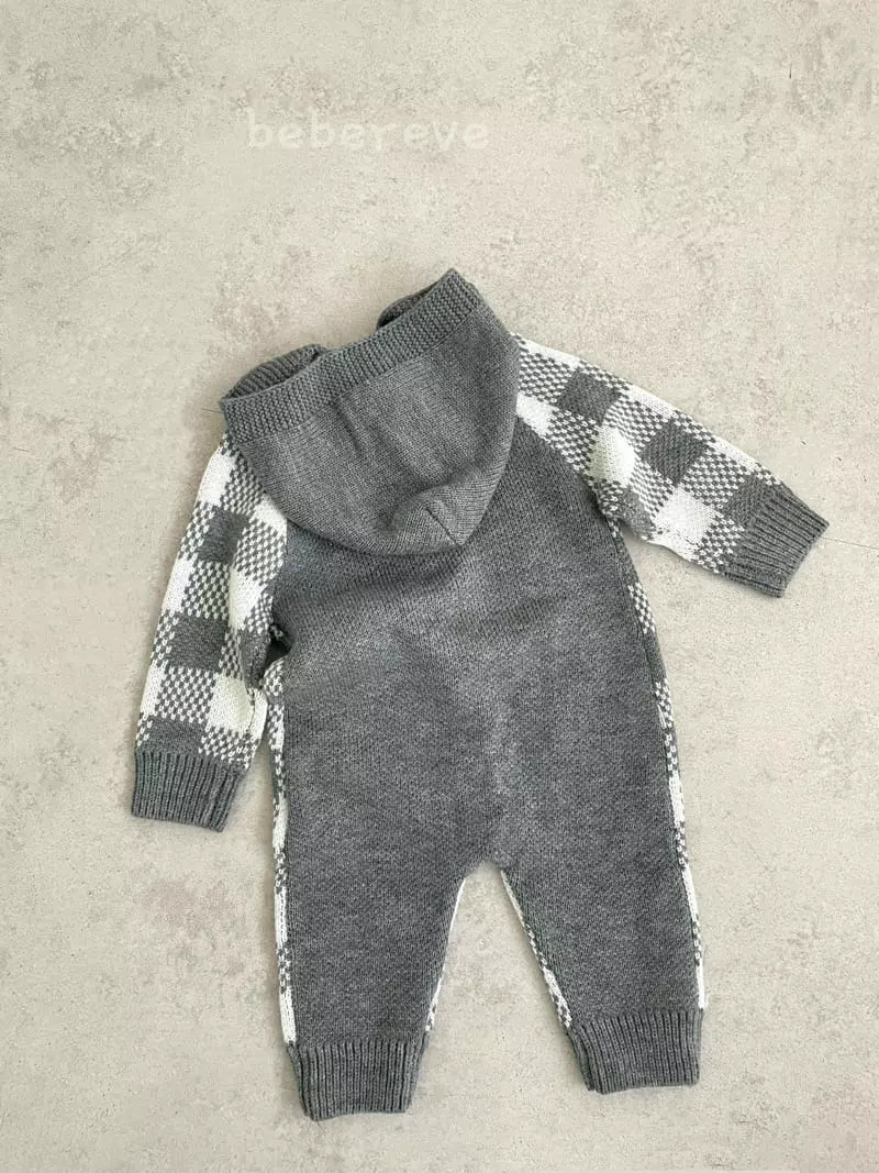 Reve Kid - Korean Baby Fashion - #babyboutique - Check Knit Hoody  Bodysuit - 4