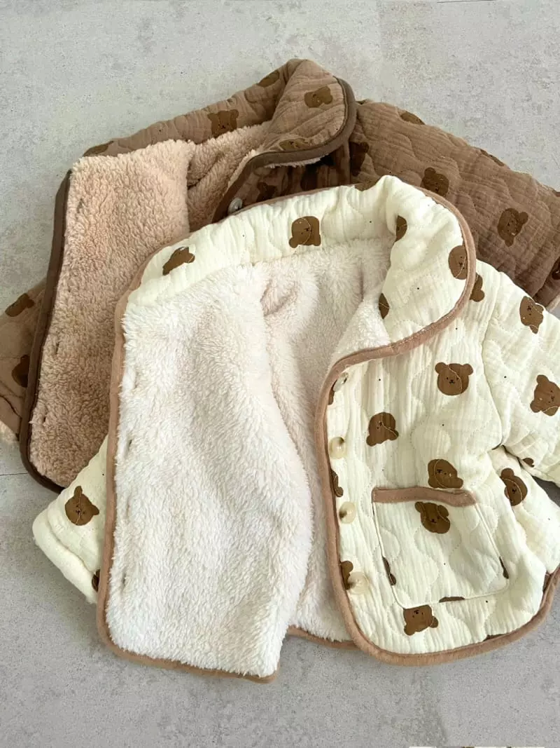 Reve Kid - Korean Baby Fashion - #babyclothing - Bebe Bear Velet Jacket - 5