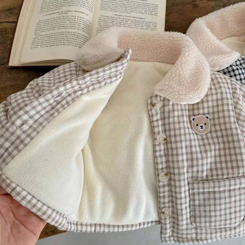 Reve Kid - Korean Baby Fashion - #babyfever - Bbogle Check Padding Jacket