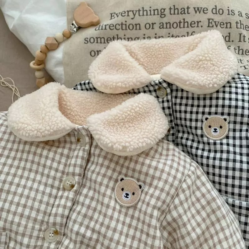 Reve Kid - Korean Baby Fashion - #babygirlfashion - Bbogle Check Padding Jacket - 2