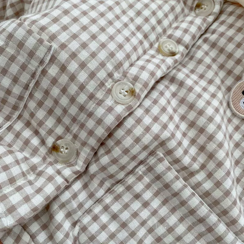 Reve Kid - Korean Baby Fashion - #babylifestyle - Bbogle Check Padding Jacket - 4
