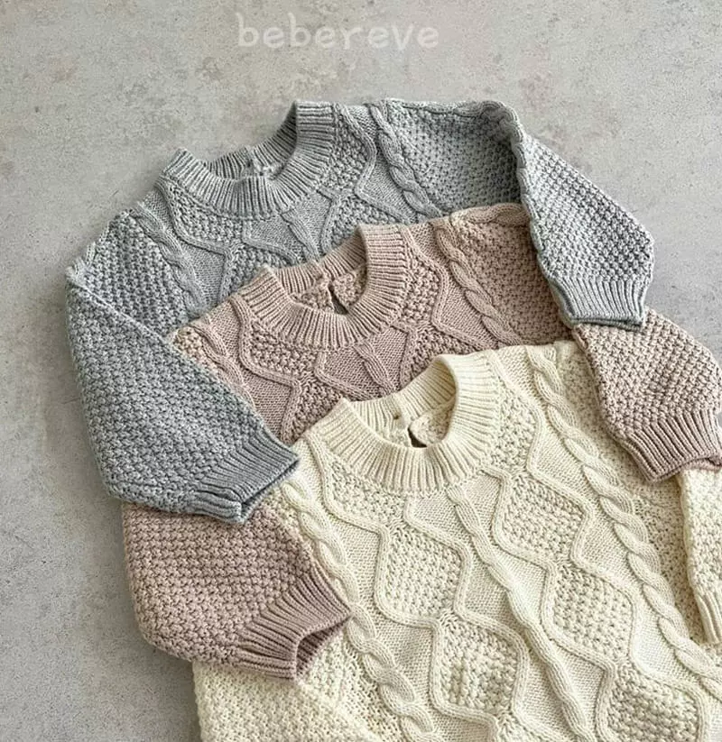 Reve Kid - Korean Baby Fashion - #babyoutfit - Cable Bonnet Set