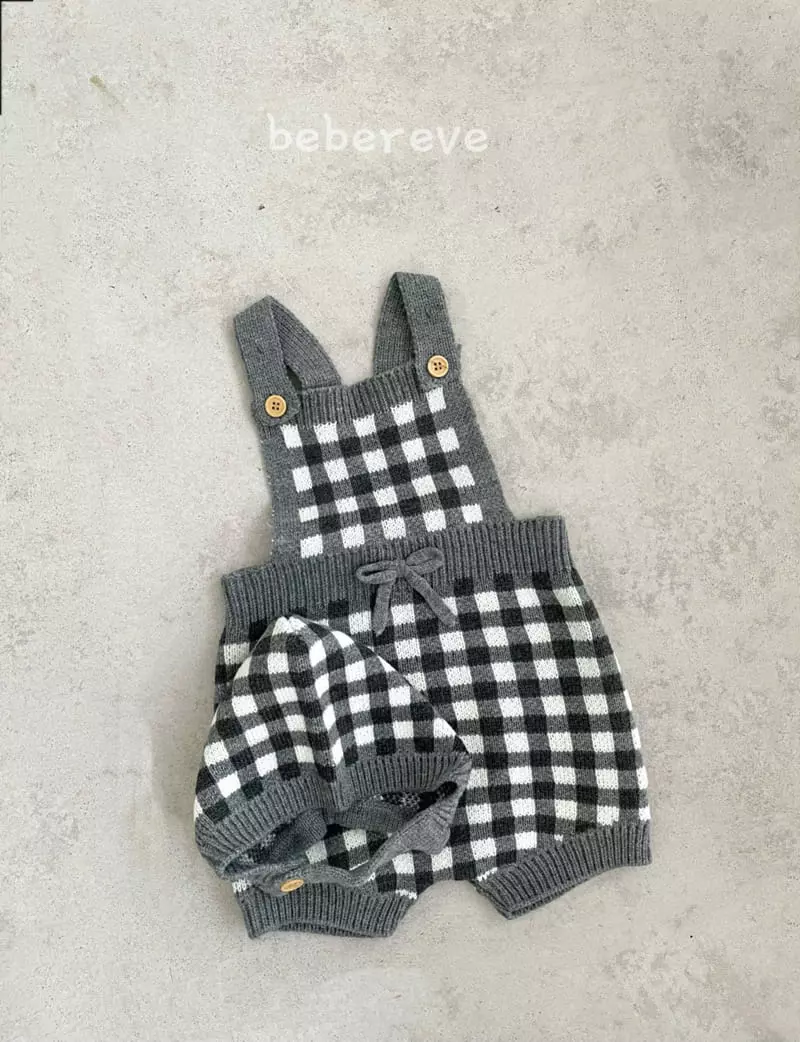 Reve Kid - Korean Baby Fashion - #onlinebabyshop - Check Dungarees - 3