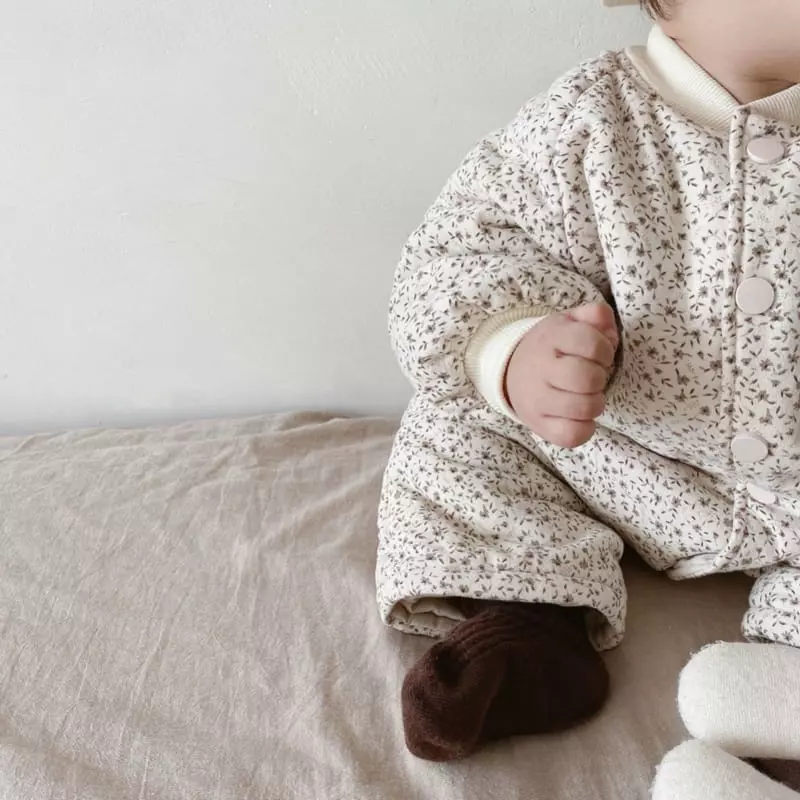 Reve Kid - Korean Children Fashion - #kidzfashiontrend - Bebe Round Collar Padding Bodysuit - 4