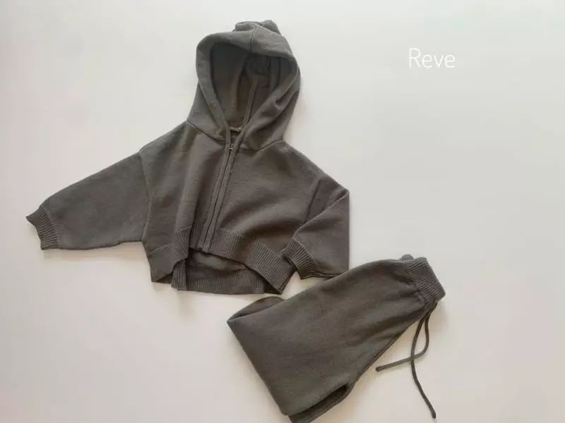 Reve Kid - Korean Children Fashion - #prettylittlegirls - Unbal Knit Hoody Set - 4