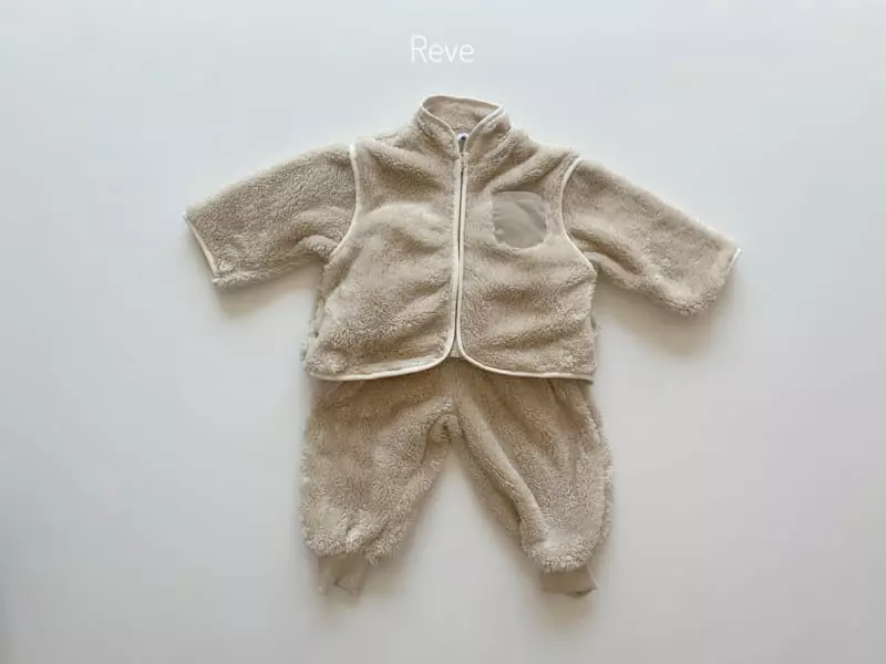 Reve Kid - Korean Children Fashion - #fashionkids - Fleece Zip-up Set - 2