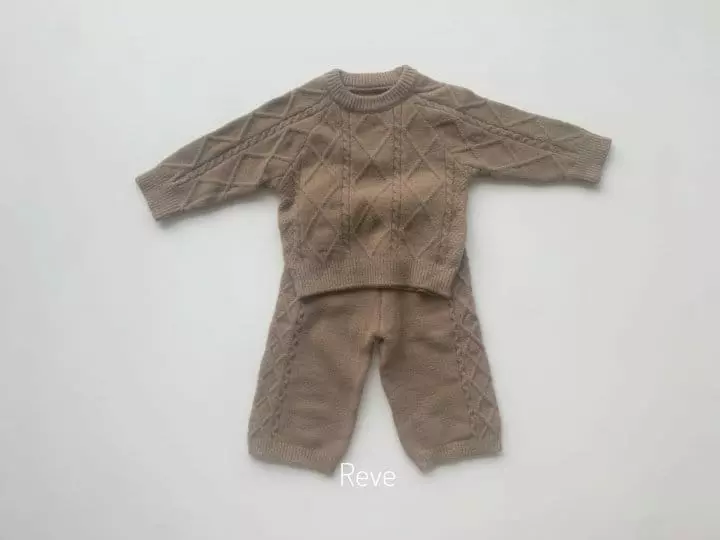 Reve Kid - Korean Children Fashion - #kidsshorts - Knit Top Bottom Set - 2
