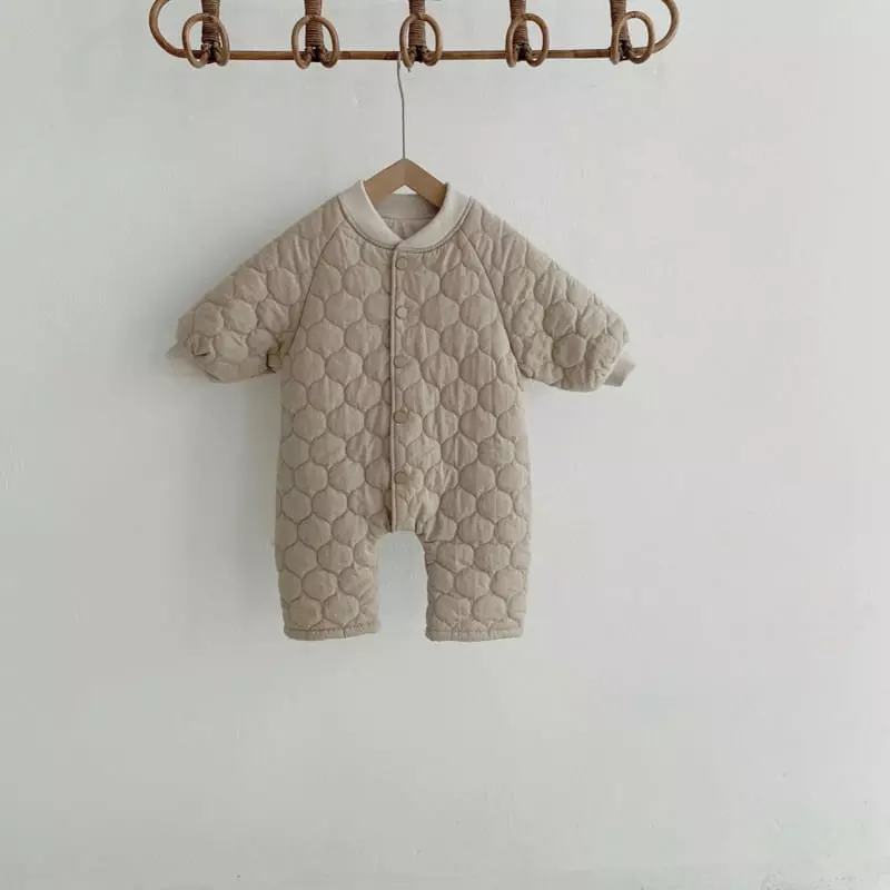 Reve Kid - Korean Children Fashion - #kidsshorts - Bebe Round Collar Padding Bodysuit