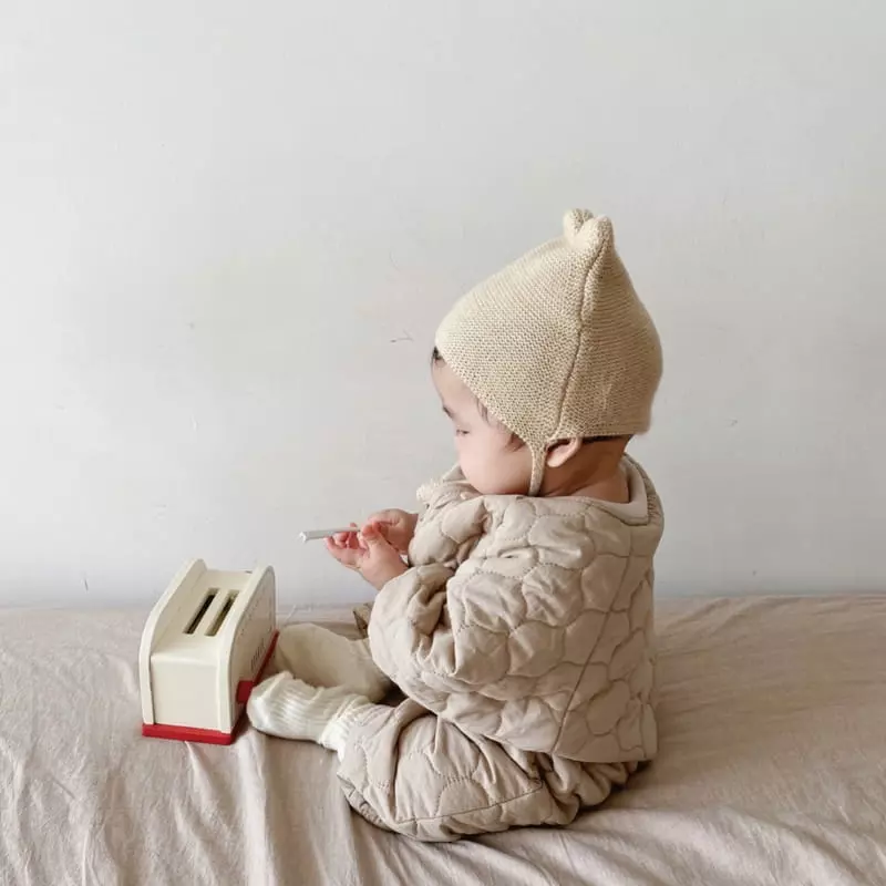 Reve Kid - Korean Children Fashion - #kidzfashiontrend - Bebe Round Collar Padding Bodysuit - 3