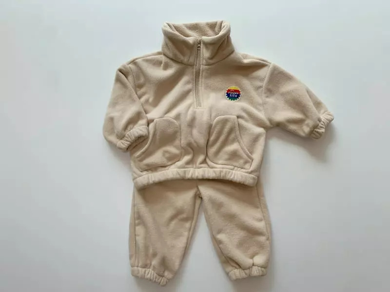 Reve Kid - Korean Children Fashion - #magicofchildhood - Fleece Anorak Set - 2