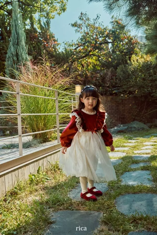 Rica - Korean Children Fashion - #discoveringself - Eve Velvet One-piece