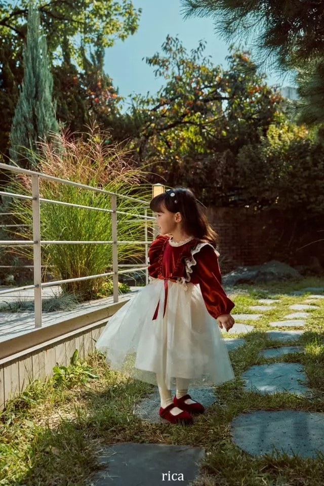 Rica - Korean Children Fashion - #fashionkids - Eve Velvet One-piece - 2