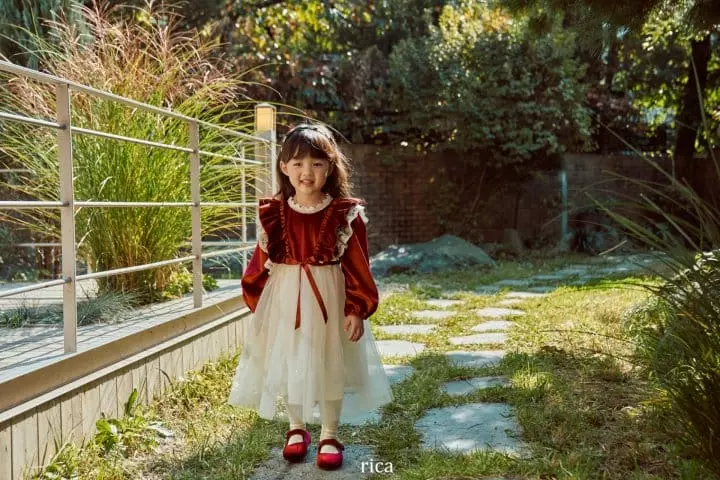 Rica - Korean Children Fashion - #kidsshorts - Eve Velvet One-piece - 3