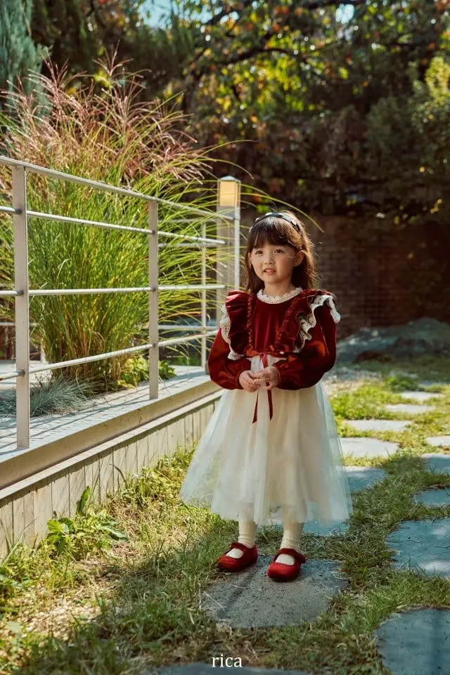 Rica - Korean Children Fashion - #kidsshorts - Eve Velvet One-piece - 4