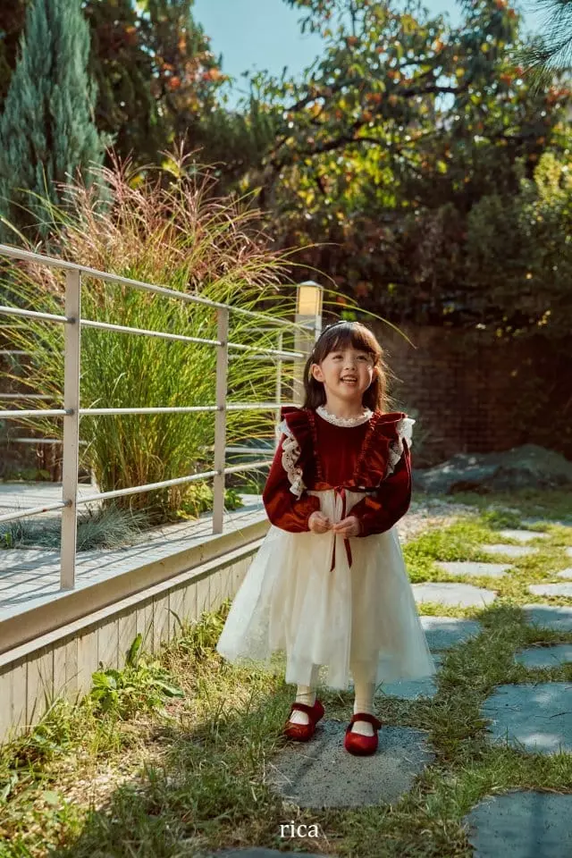 Rica - Korean Children Fashion - #kidzfashiontrend - Eve Velvet One-piece - 5
