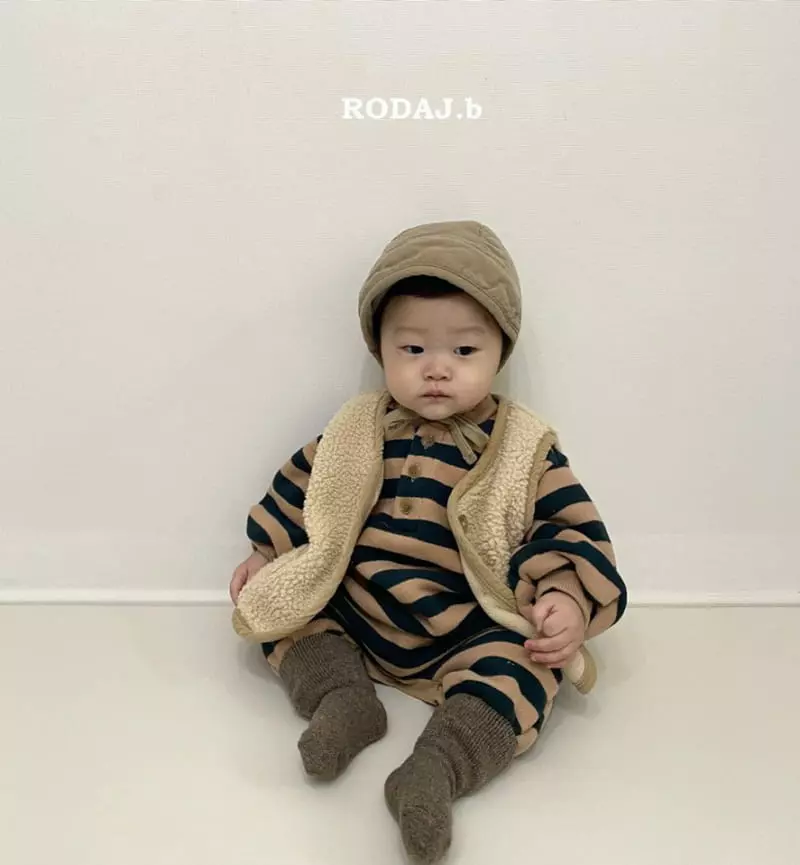 Roda J - Korean Baby Fashion - #onlinebabyboutique - Bebe Jec Stripes Bodysuit - 2